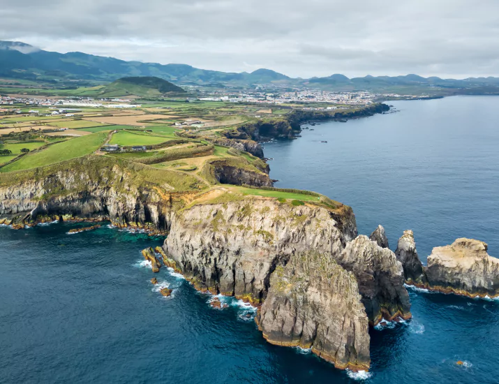 Aerial view of cliffs